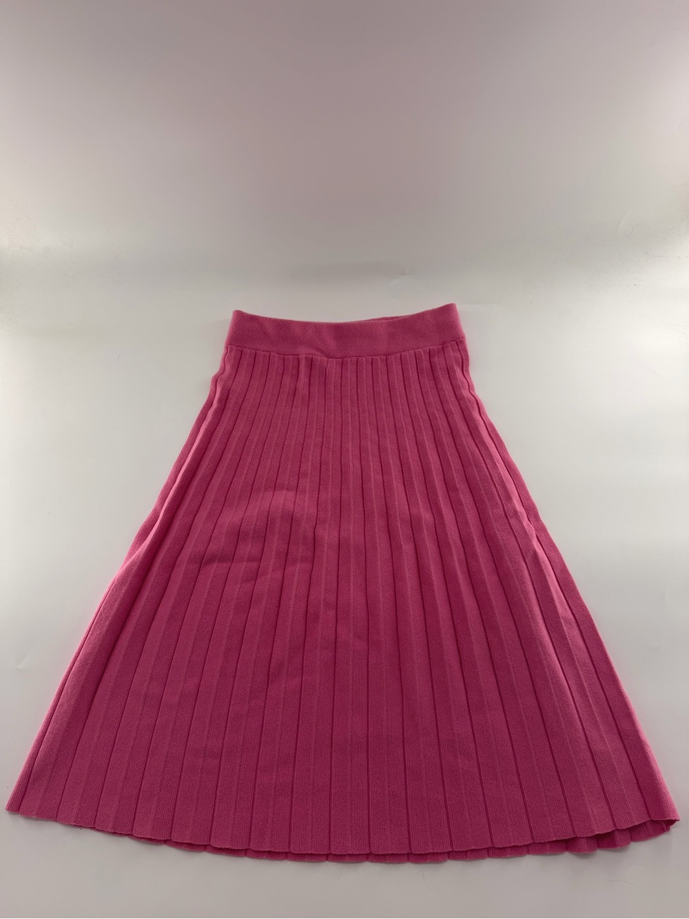 Alexia Admor Pink Pleated Sweater Skirt High Waist Women’s Barbie Pink Midi S